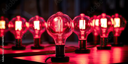 Illuminating Elegance Red Lamps Showcasing Viva Magenta Glow 