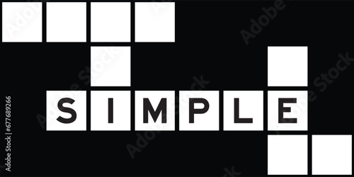 Alphabet letter in word simple on crossword puzzle background