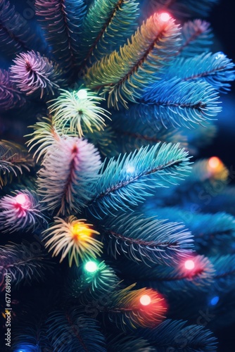 Vibrant christmas tree lights creating a dreamy and festive holiday atmosphere