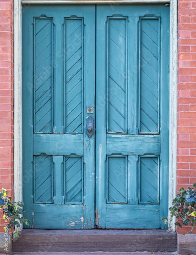 Old blue doorway photo