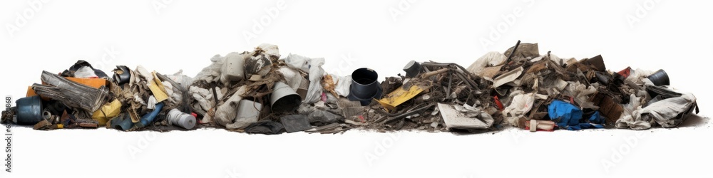 pile of trash, garbage heap isolated on white background, Generative AI ...