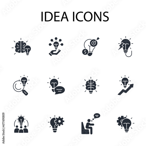 Idea icon set.vector.Editable stroke.linear style sign for use web design,logo.Symbol illustration. © zumrotul
