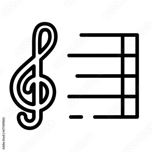 Staff, musical staff, notation lines, musical bars, score lines. icon and easy to edit.