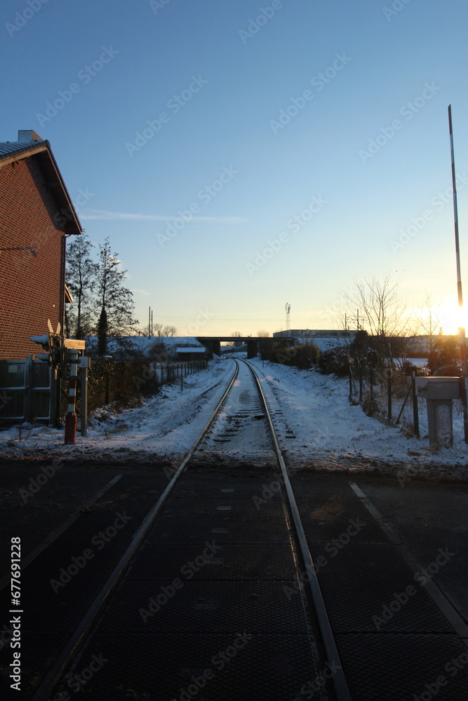 Fototapeta premium snowy traintrack