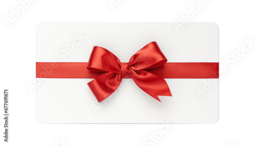 red gift card isolated on transparent background cutout © Papugrat