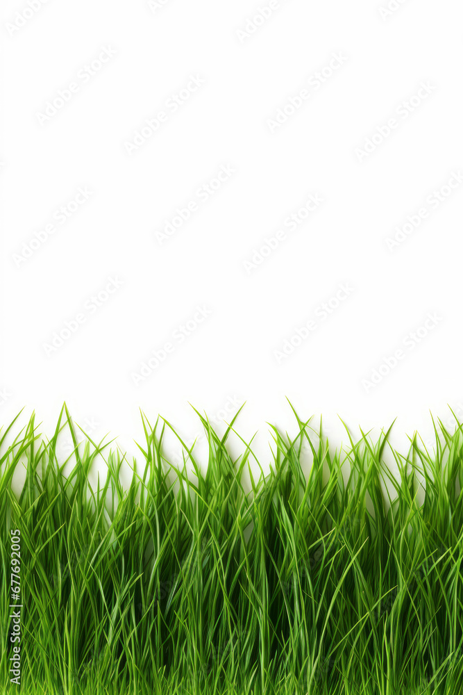 Close up of grass field and white wall. Close up of grass field and white wall.