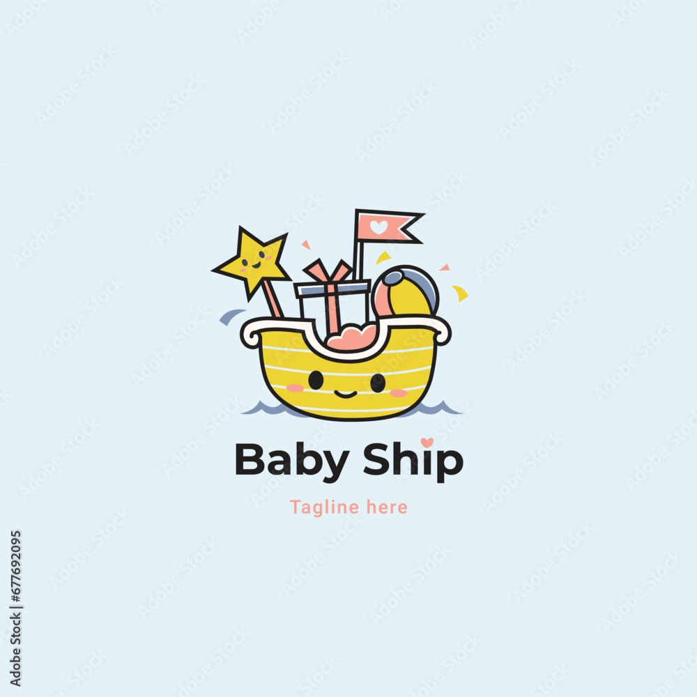 Ship baby shop, baby store logo