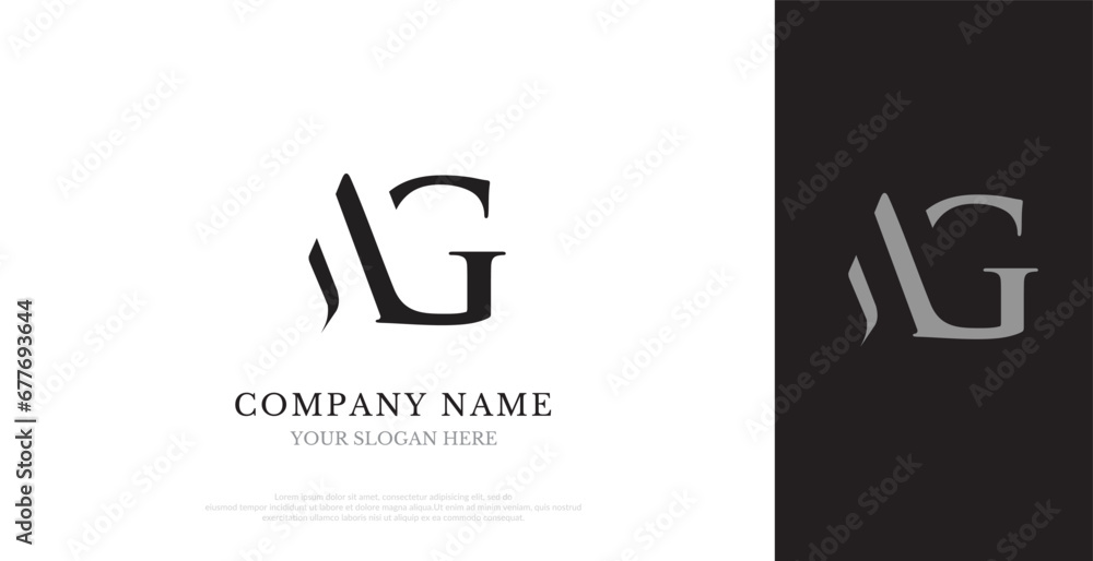 Initial AG Logo Design Vector Initial AG Logo Design Vector