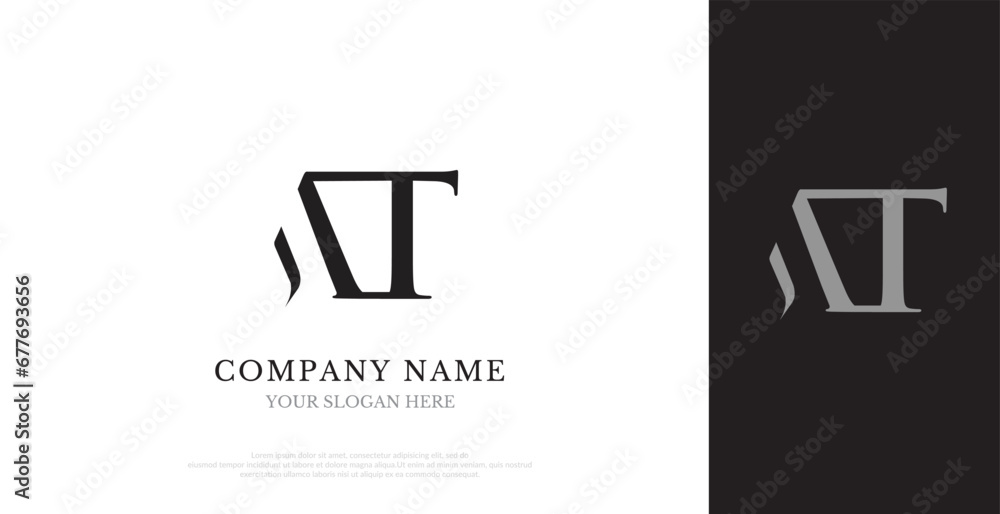 Initial AT Logo Design Vector Initial AT Logo Design Vector