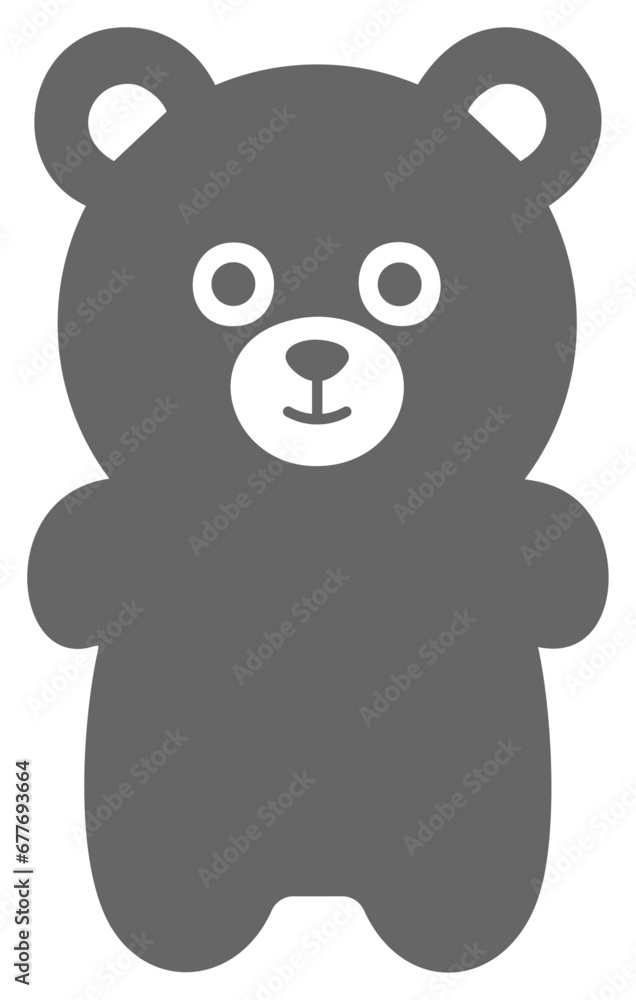 クマのアイコン グレー クマのアイコン グレー