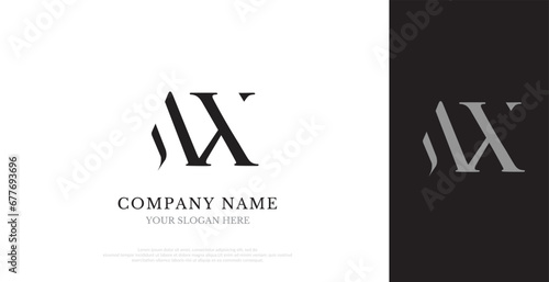 Initial AX Logo Design Vector 