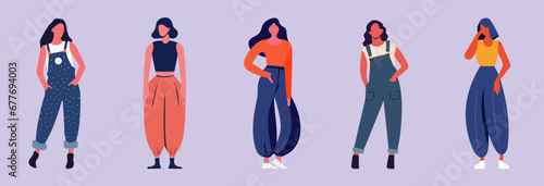 Five Fashion Women | Illustration Vector Graphics