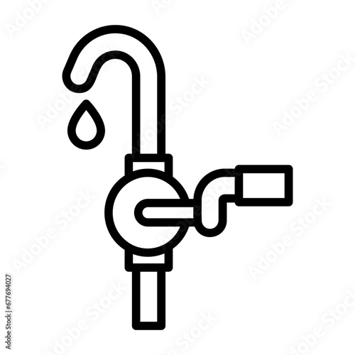 Manual pump, hand operated pump, hand crank pump, hand powered pump, hand water pump icon and easy to edit.