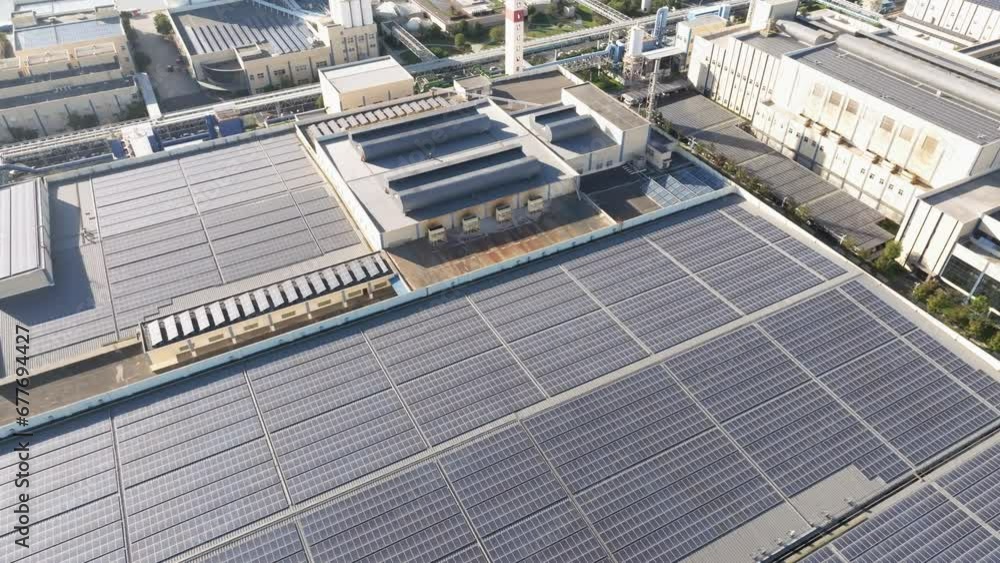 solar power station on factory rooftop solar power station on factory rooftop