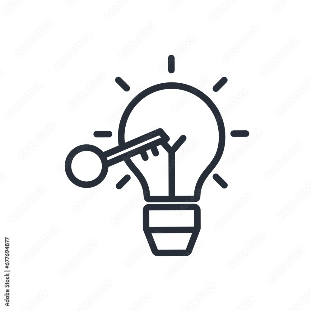 key idea icon. vector.Editable stroke.linear style sign for use web design,logo.Symbol illustration. key idea icon. vector.Editable stroke.linear style sign for use web design,logo.Symbol illustration.