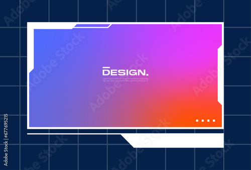 Futuristic pop up interface illustration. Video overlay element.