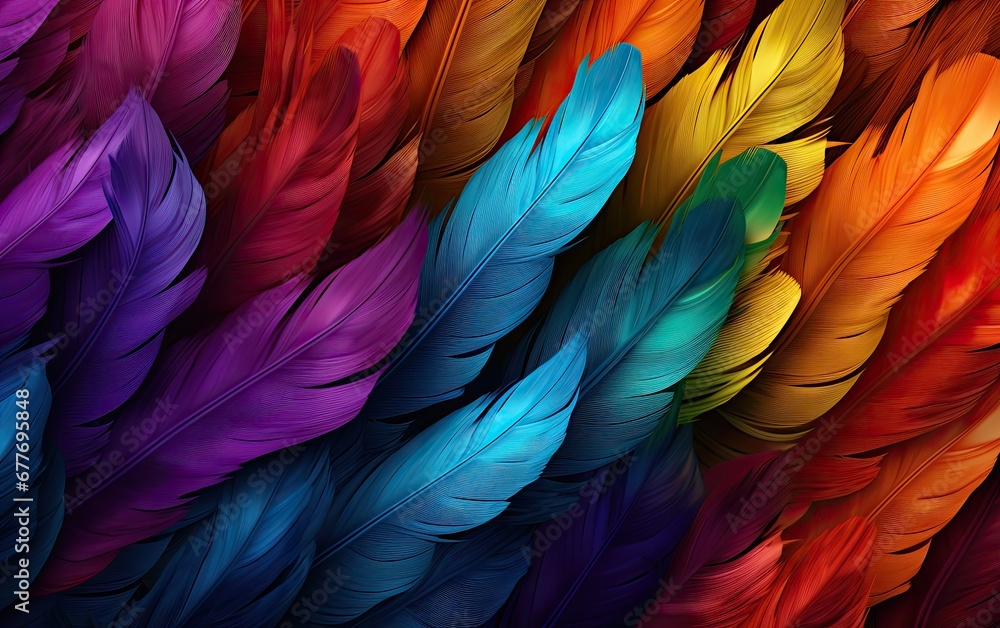 Colorful feathers background. Colorful feathers background.