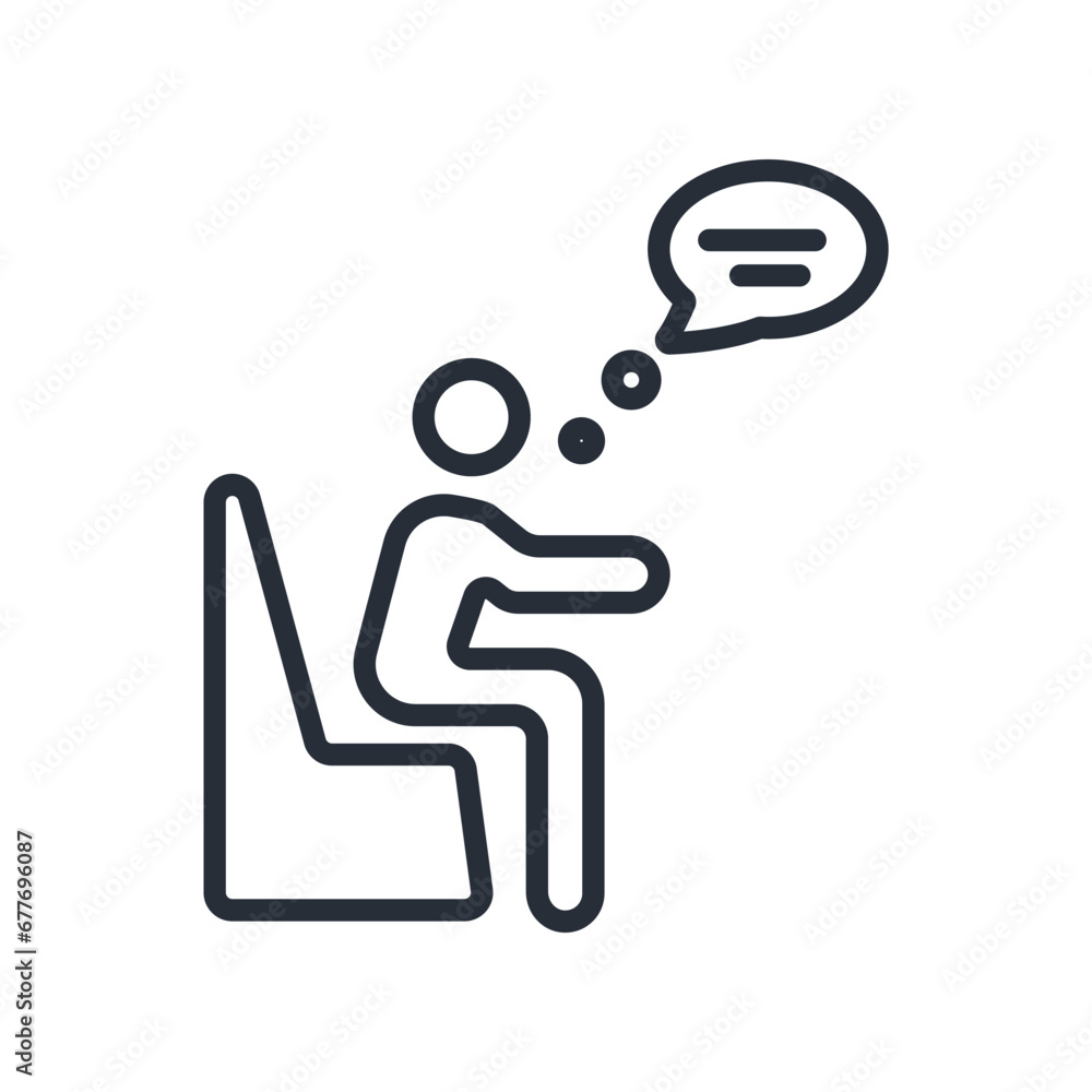 thinking icon. vector.Editable stroke.linear style sign for use web design,logo.Symbol illustration. thinking icon. vector.Editable stroke.linear style sign for use web design,logo.Symbol illustration.
