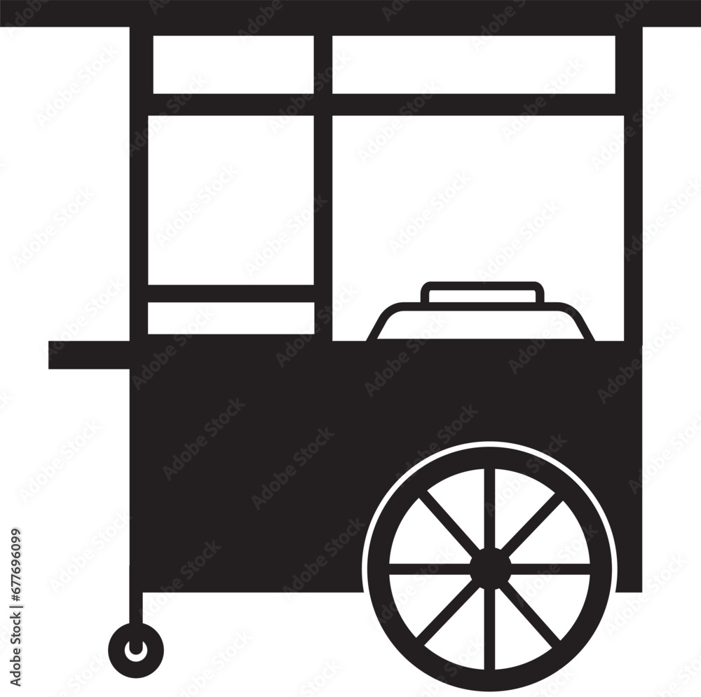 icon illustration of a street vendor's food cart icon illustration of a street vendor's food cart