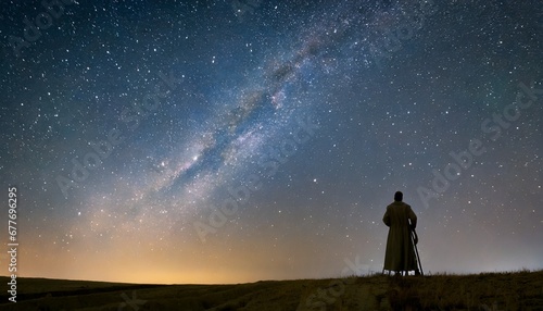 Fotografia Divine Covenant: Abraham Receives God's Promise Amidst the Countless Stars in th