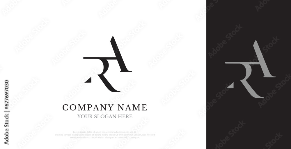 Initial RA Logo Design Vector 