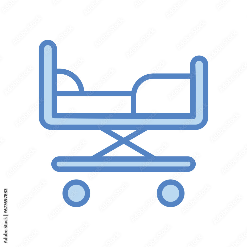 Hospital Bed icon isolate white background vector stock illustration. Hospital Bed icon isolate white background vector stock illustration.