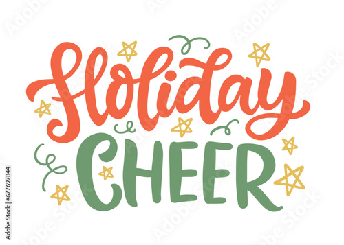 Holiday Cheer Christmas modern calligraphy phrase