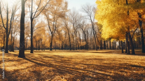 light yellow vibrant park sun illustration green leaves, color natural, season foliage light yellow vibrant park sun