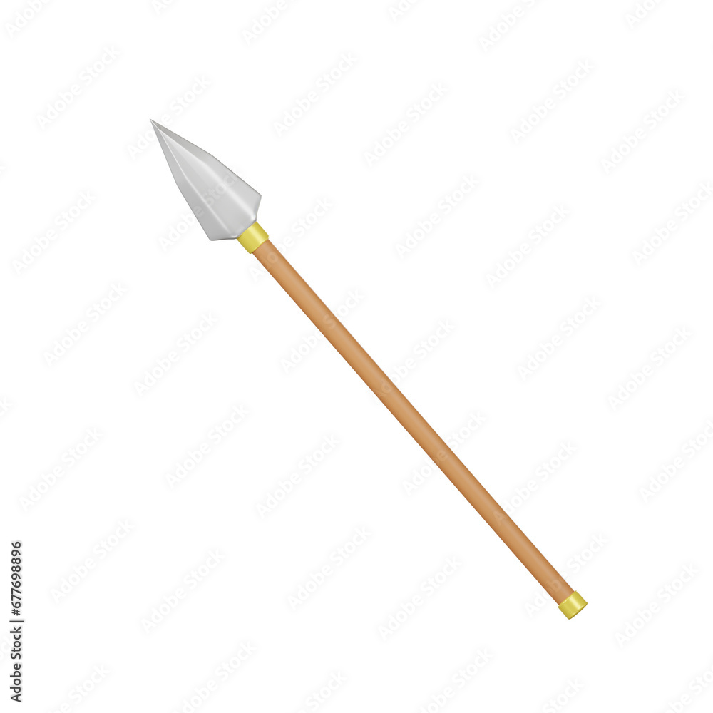 Viking Spear 3D icon isolated on white background, 3D rendering Viking Spear 3D icon isolated on white background, 3D rendering