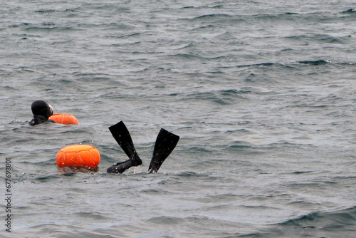 Haenyo divers prepare to go at sea to harvest seafood in Jeju Island, South Korea.