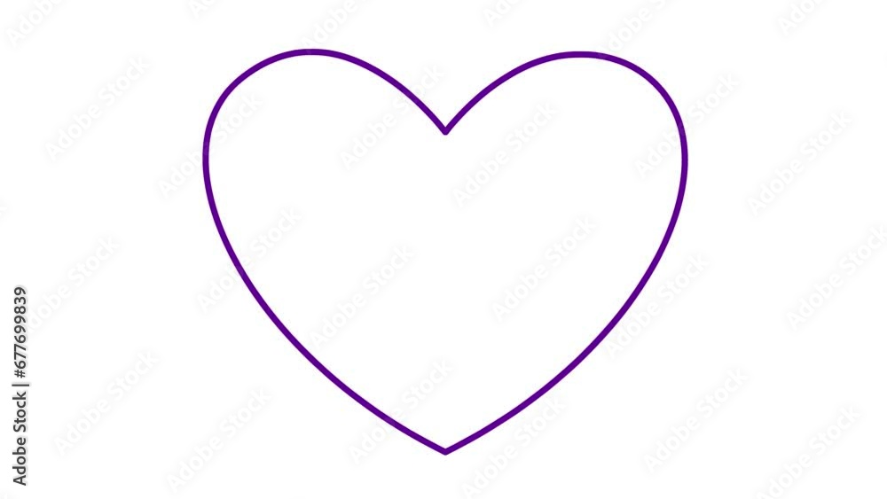 Animated violet linear pounding heart. Looped video of beating heart. Concept of love, health, passion, medicine. Vector illustration isolated on white background. Animated violet linear pounding heart. Looped video of beating heart. Concept of love, health, passion, medicine. Vector illustration isolated on white background.