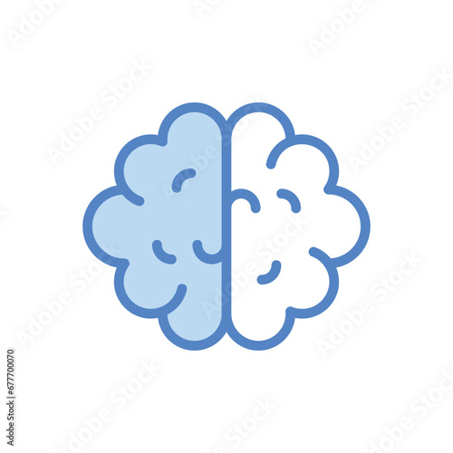 Brain icon isolate white background vector stock illustration.