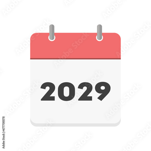2029年のカレンダーの表紙のアイコン - リングのついた暦やプランナーのイメージ素材 