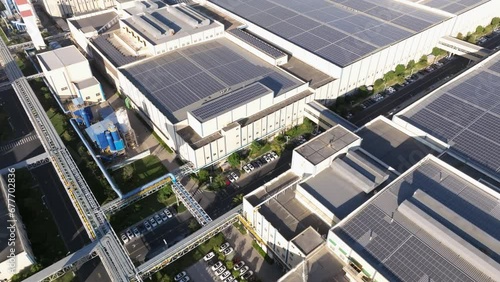 solar power station on factory rooftop