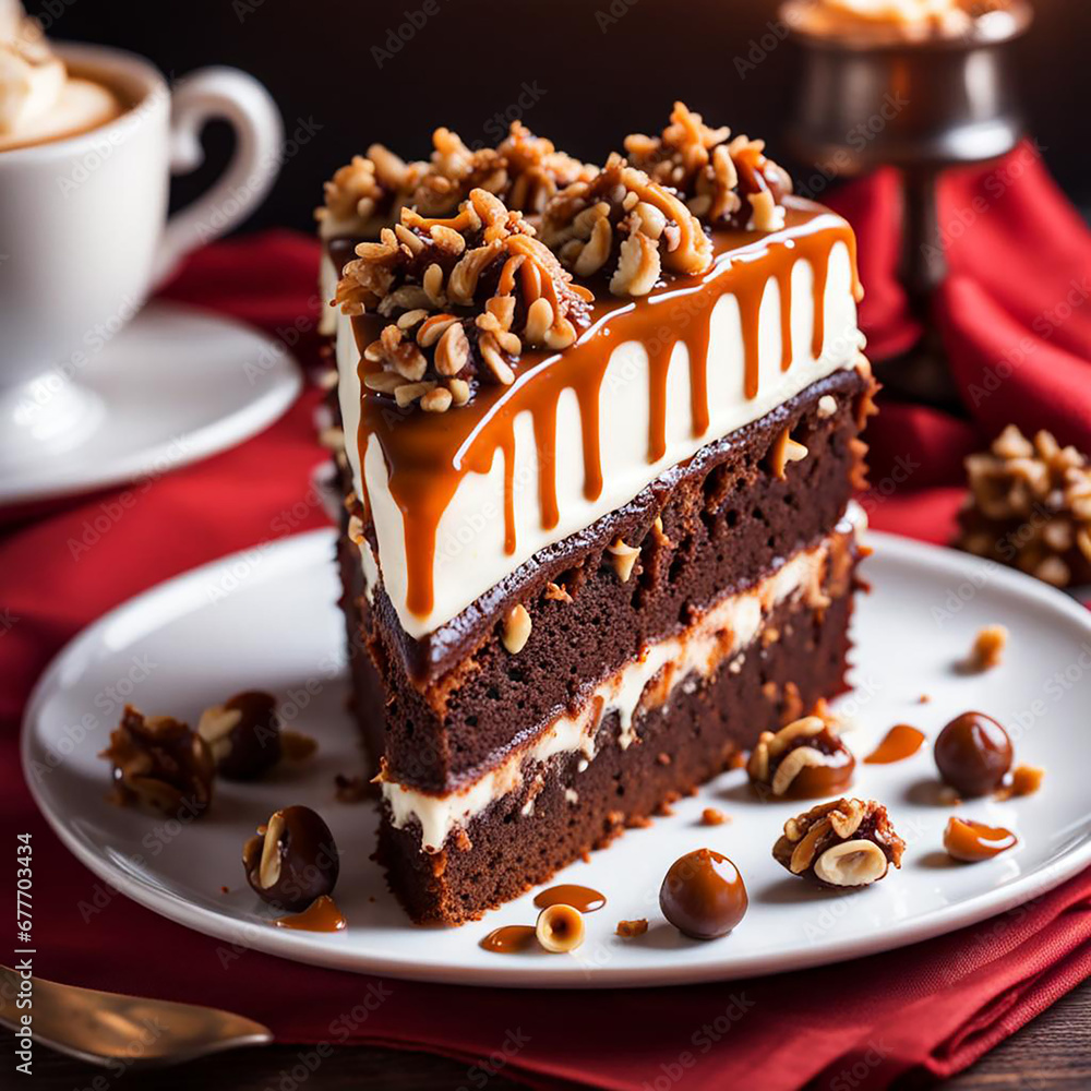 delicious cake with caramel chocolate delicious cake with caramel chocolate