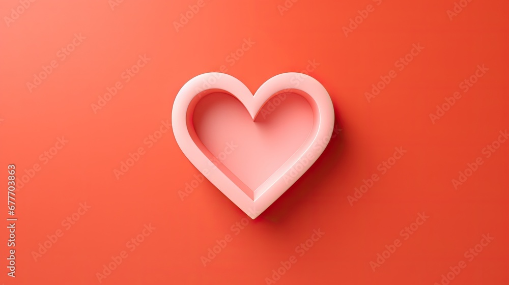 a heart shaped object sitting on top of a red surface with a shadow of a person's head in the middle of the heart, on a red background. generative ai a heart shaped object sitting on top of a red surface with a shadow of a person's head in the middle of the heart, on a red background. generative ai
