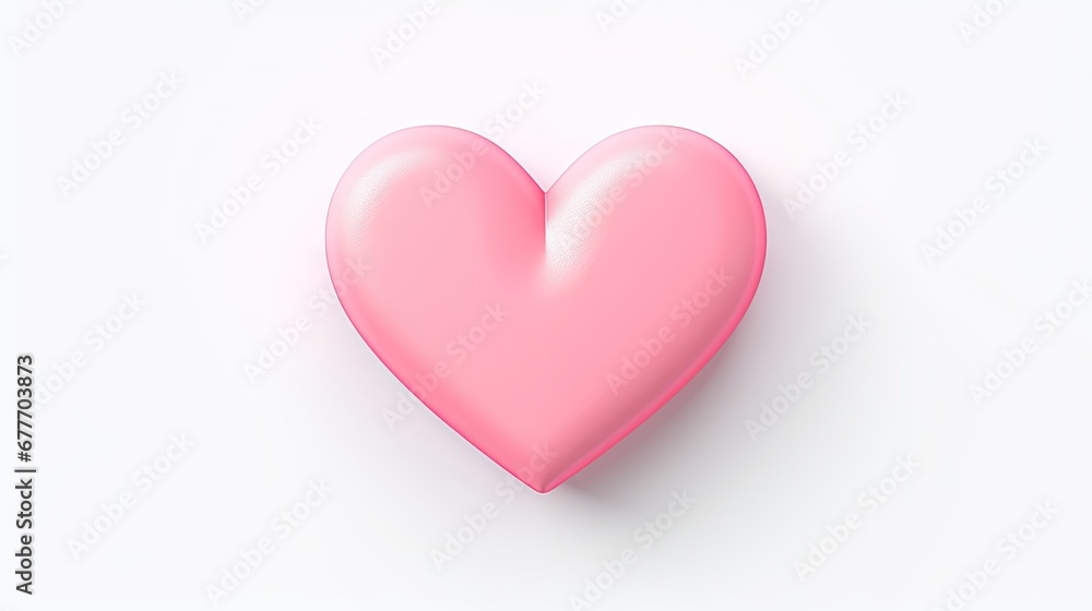  a pink heart shaped object sitting on top of a white surface with a shadow of a person's head in the middle of the heart and a white background.  generative ai