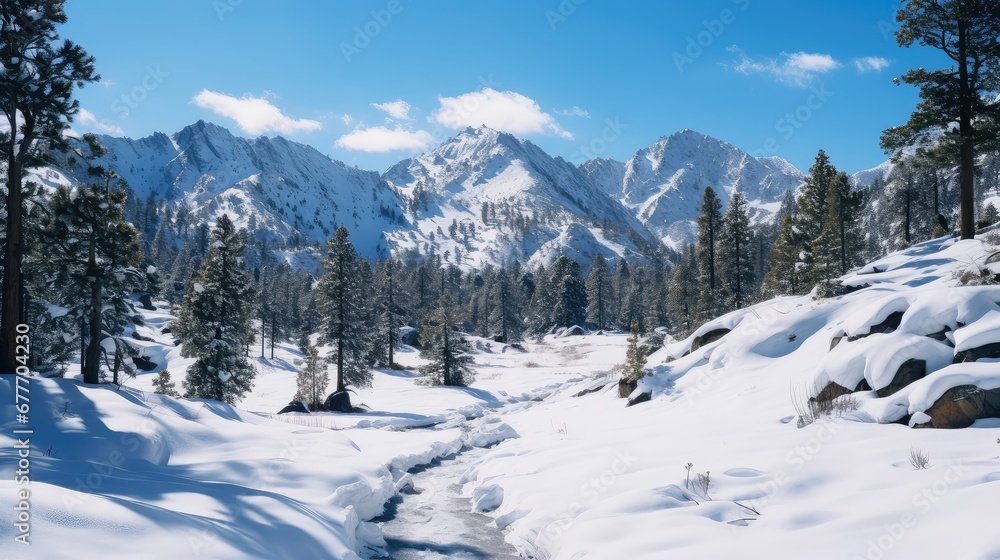 tree snow view pine winter illustration landscape wilderness, outdoor wild, mountain mountains tree snow view pine winter