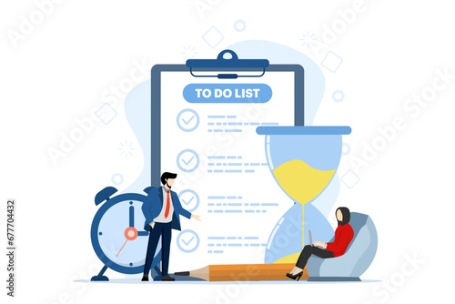 concept of business time management, deadline, start-up, organization, working time. Time organization efficiency. Project team work schedule. Good business processes. Time control plan technology.