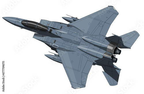 Boeing F-15E Strike Eagle Fighter High Definition Editable Vector Illustration - For Posters, Patches, T-shirts and other merchandise 