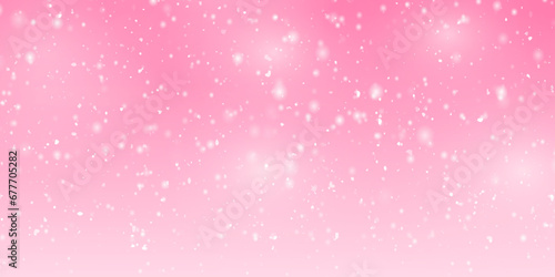 White snow on pink rose quartz vector flat design background.