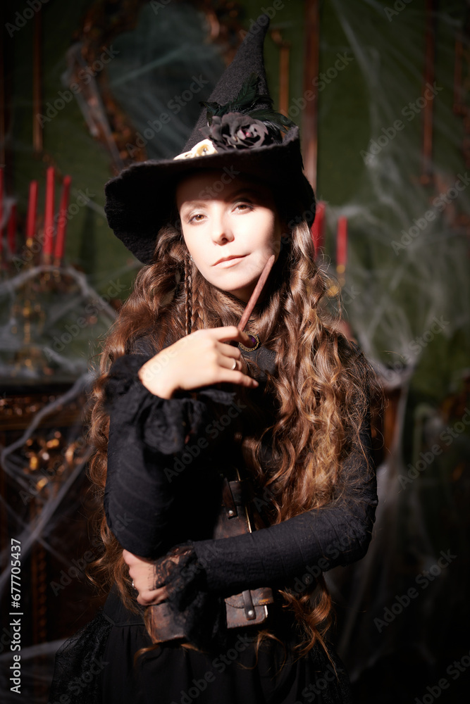 Fototapeta premium sorceress in a castle