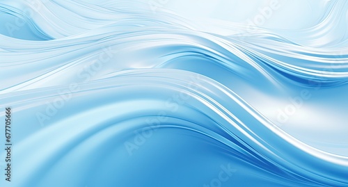 Elegant and Dynamic Flowing Waves in Light Blue and White Colors