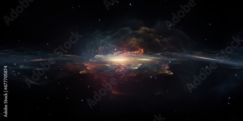nebula with stars, 8K 360 degree panorama (glowing colourful 3d space environment render map, spherical equirectangular hdri background), Generative AI