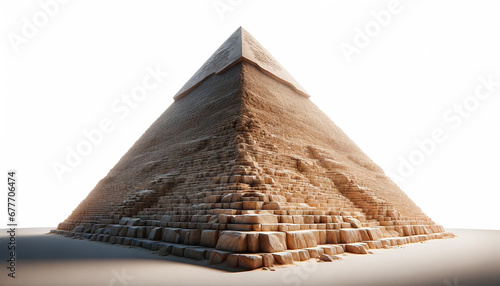 Egyptian pyramid on white background