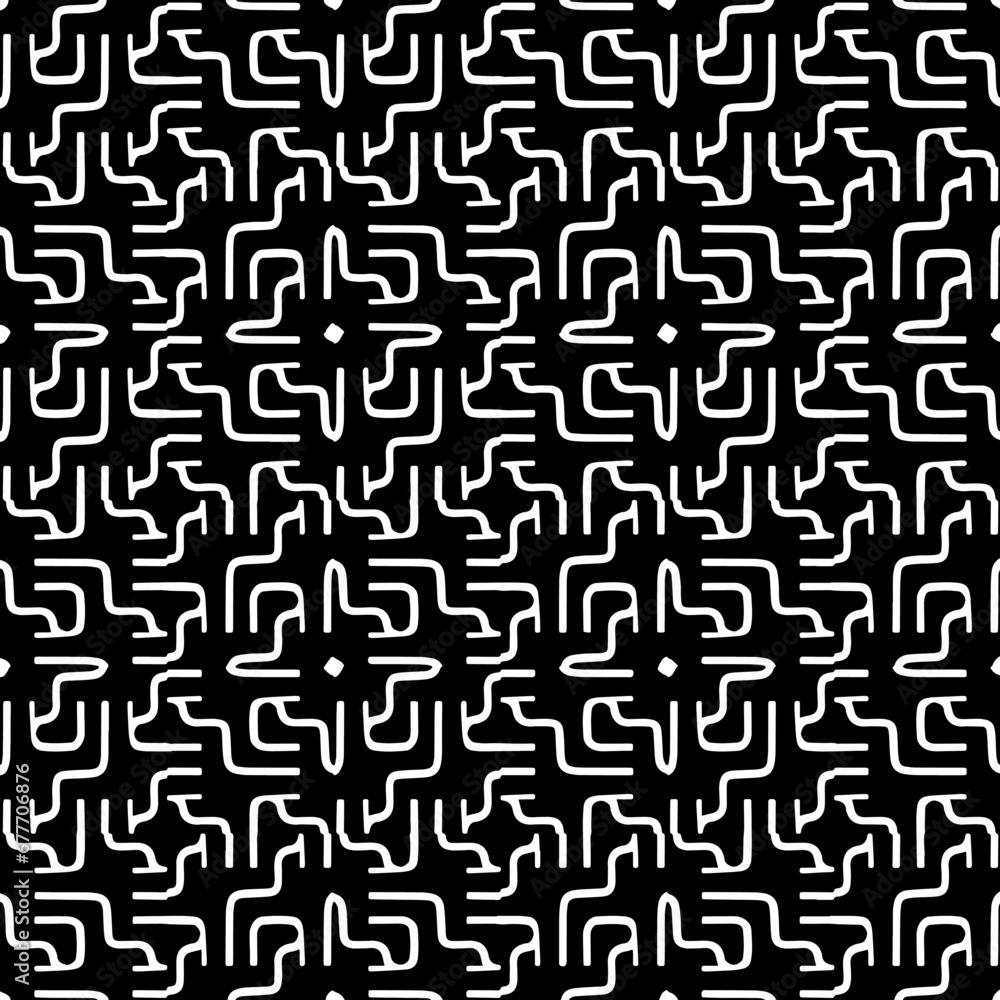 White background with black pattern. Seamless texture for fashion, textile design, on wall paper, wrapping paper, fabrics and home decor. Repeat pattern. White background with black pattern. Seamless texture for fashion, textile design, on wall paper, wrapping paper, fabrics and home decor. Repeat pattern.