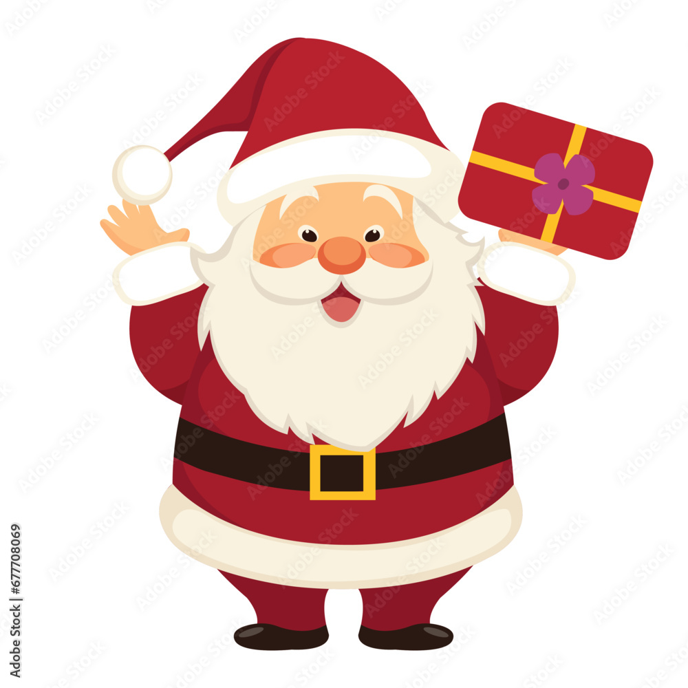 cute santa clause character vector illustration isolated white background cute santa clause character vector illustration isolated white background