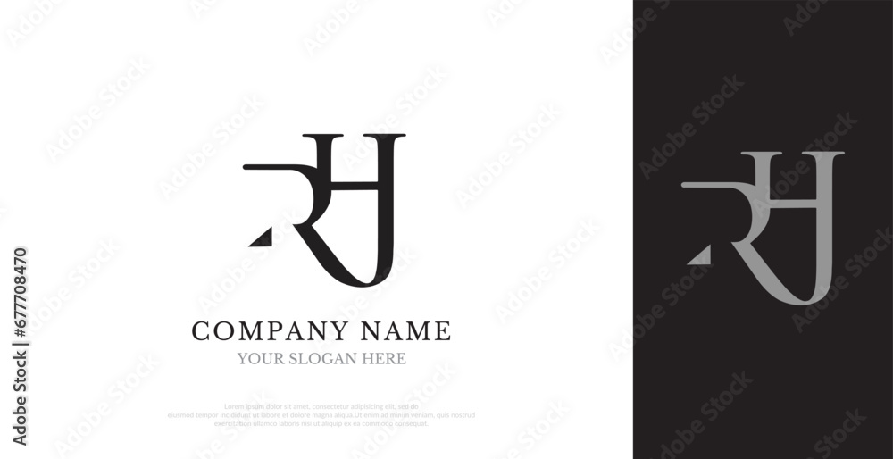 Initial RH Logo Design Vector Initial RH Logo Design Vector