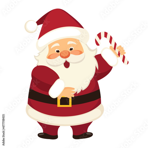 cute santa clause character vector illustration isolated white background