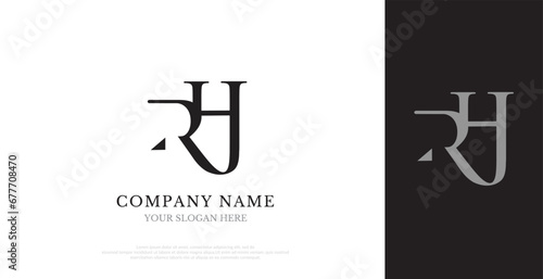 Initial RH Logo Design Vector 